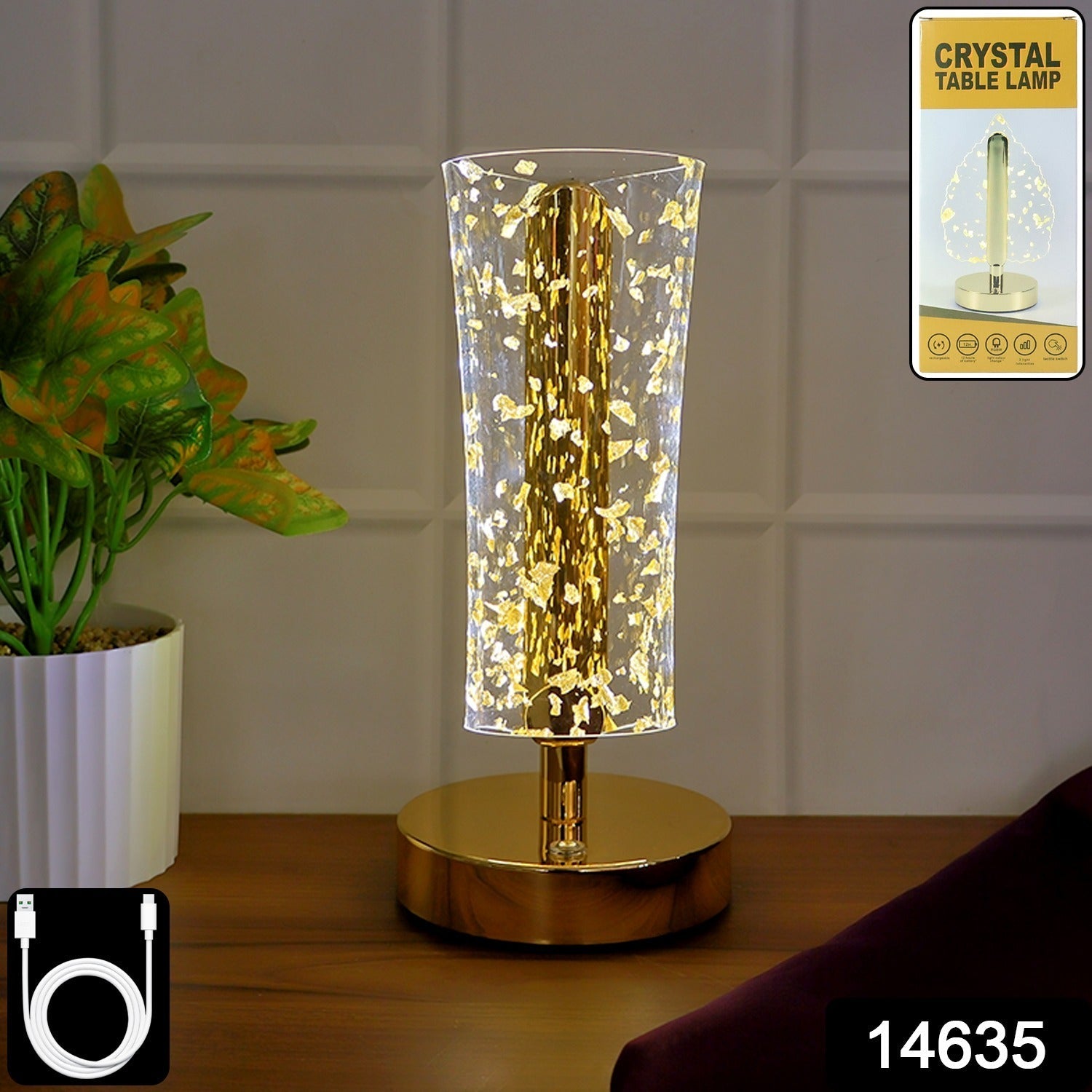 Luxury Golden Crystal LED Table Lamp (1 Pc) Luxury Golden Crystal LED Table Lamp (1 Pc)